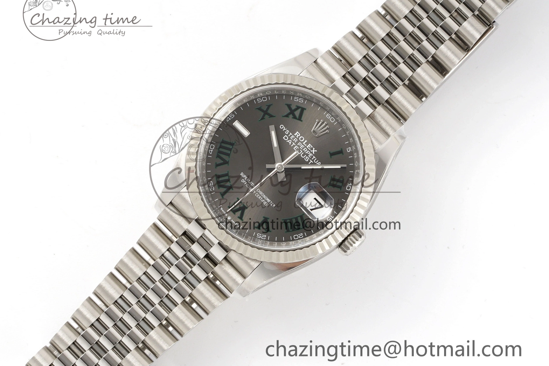 Bracelet Gray Edition 904L Green Roman Best Dial VR3235 Steel 126234 1:1 on DateJust Jubilee 36 Markers Clean 0506